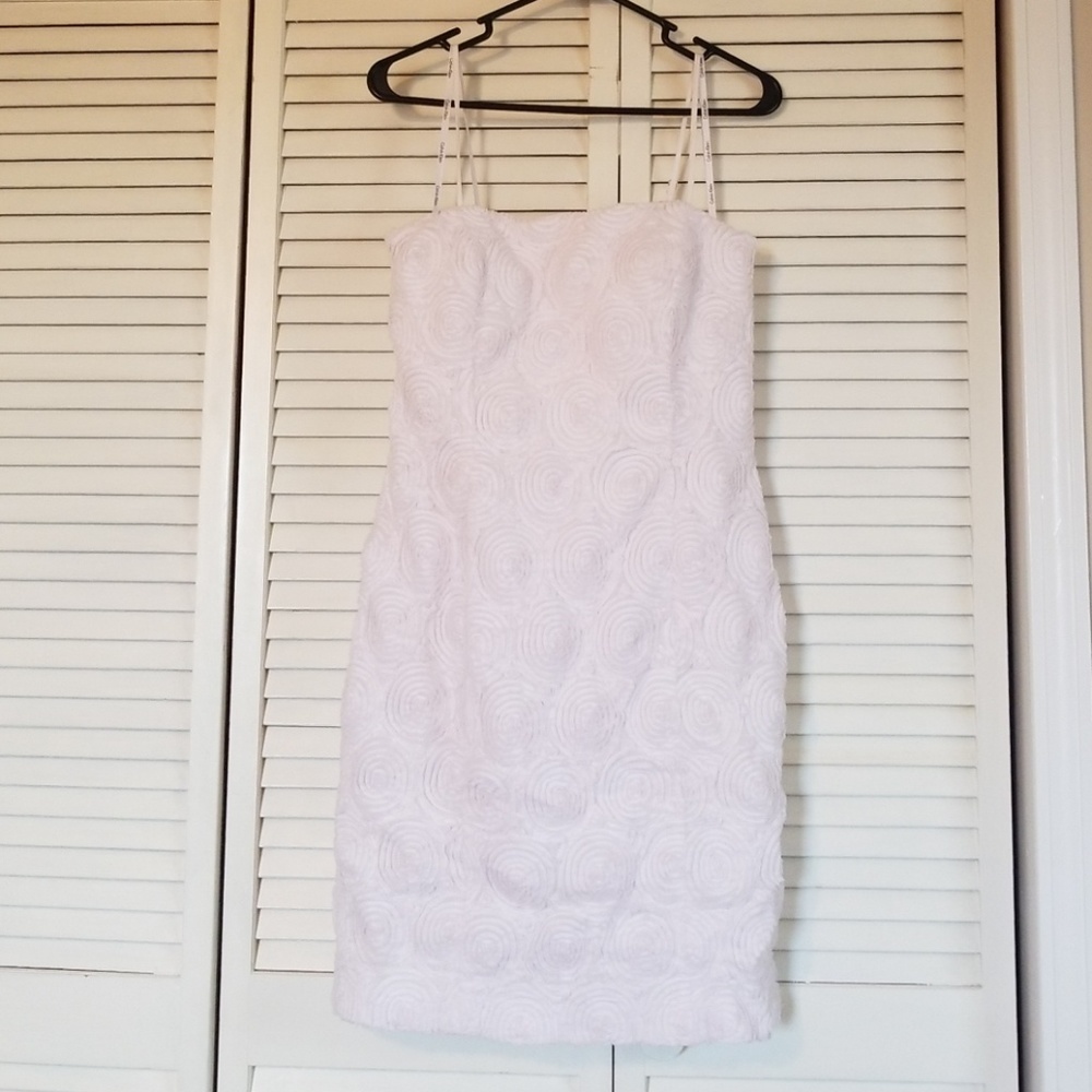 Calvin Klein White Cotton Strapless Mini Dress